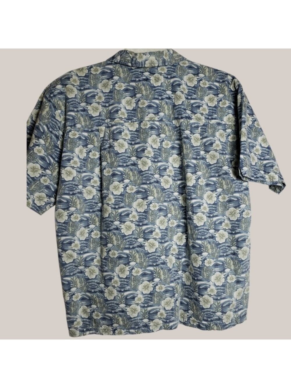 Quiksilver Vtg Floral Hawaiian Button-Up Shirt Mens Blue/Whit Medium - Picture 3 of 11